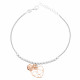 Women's Sterling Silver Bracelet - Silver/Rose ZA-7109