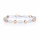 'Elsie' Women's Sterling Silver Bracelet - Silver/Rose ZA-7362