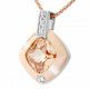 'Athena' Women's Sterling Silver Chain with Pendant - Silver/Rose ZH-7113