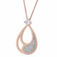 'Minna' Women's Sterling Silver Chain with Pendant - Rose ZH-7228