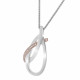 'Alverta' Women's Sterling Silver Chain with Pendant - Silver/Rose ZH-7232