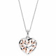 'Afia' Women's Sterling Silver Chain with Pendant - Silver/Rose ZH-7474