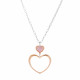 'Mada' Women's Sterling Silver Chain with Pendant - Silver/Rose ZK-7389