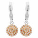 'Leanna' Women's Sterling Silver Drop Earrings - Silver/Rose ZO-7120