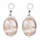'Jarina' Women's Sterling Silver Drop Earrings - Silver/Rose ZO-7165