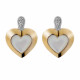 'Debby' Women's Sterling Silver Stud Earrings - Silver/Gold ZO-7289/G