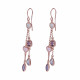 'Bling' Women's Sterling Silver Drop Earrings - Rose ZO-7412