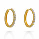 'Fay' Women's Sterling Silver Hoop Earrings - Gold ZO-7557/G