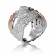 Women's Sterling Silver Ring - Silver/Rose ZR-7445