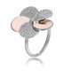 Women's Sterling Silver Ring - Silver/Rose ZR-7452