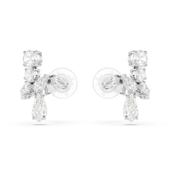 Swarovski® 'Matrix' Women's Base Metal Clip Earrings - Silver 5692523