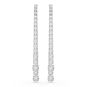 Swarovski® 'Matrix Tennis' Women's Base Metal Drop Earrings - Silver 5709257