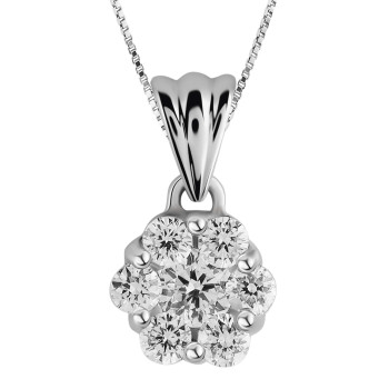 Orphelia® 'Edina' Women's Whitegold 18C Pendant - Silver HD-4177