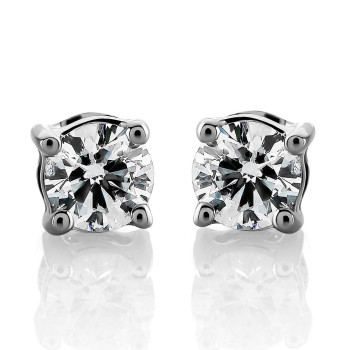 Orphelia® 'Giannina' Women's Whitegold 18C Stud Earrings - Silver OD-5294