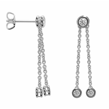 Orphelia® 'Ingrid' Women's Whitegold 18C Drop Earrings - Silver RD-023/1