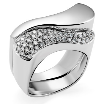 Orphelia® Women's Whitegold 18C Ring - Silver RD-3230