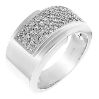 Orphelia® Women's Whitegold 18C Ring - Silver RD-33395