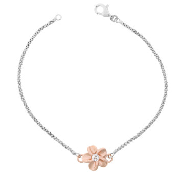 Orphelia® Women's Sterling Silver Bracelet - Silver/Rose ZA-7105