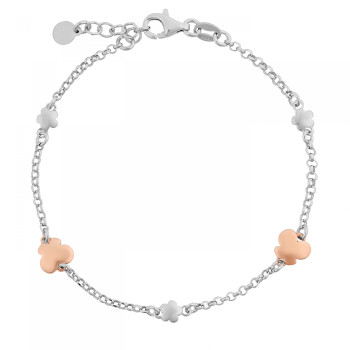 Orphelia® 'Lorelei' Women's Sterling Silver Bracelet - Silver/Rose ZA-7386