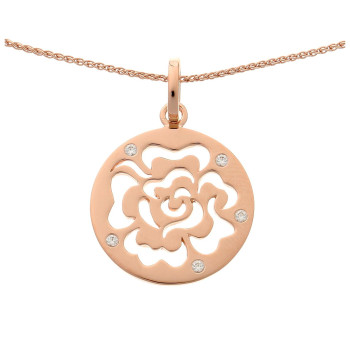 Orphelia® 'Fiore' Women's Sterling Silver Chain with Pendant - Rose ZH-7079/1