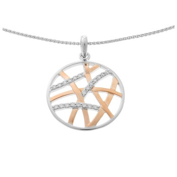 Orphelia® 'Amabella' Women's Sterling Silver Chain with Pendant - Silver/Rose ZH-7098/1