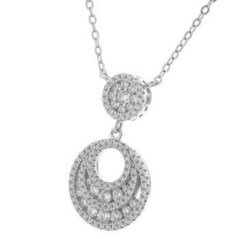 Orphelia® Women's Sterling Silver Chain with Pendant - Silver ZH-7279