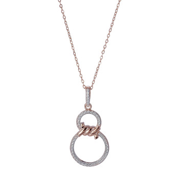 Orphelia® 'Aavia' Women's Sterling Silver Chain with Pendant - Rose ZH-7422