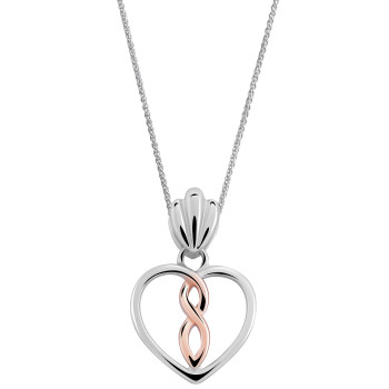 Orphelia® 'Delilah' Women's Sterling Silver Chain with Pendant - Silver/Rose ZH-7475