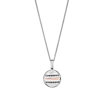 Orphelia® 'Maxwell' Women's Sterling Silver Chain with Pendant - Silver/Rose ZH-7501