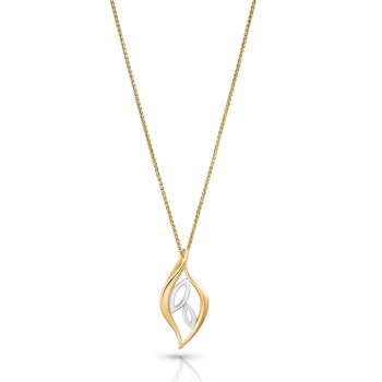 Orphelia® 'Charlotte' Women's Sterling Silver Chain with Pendant - Silver/Gold ZH-7523/G