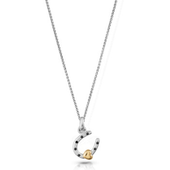 Orphelia® 'Aurora' Women's Sterling Silver Chain with Pendant - Silver/Gold ZH-7525