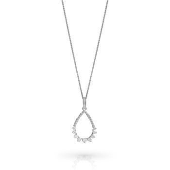 Orphelia® 'Petal' Women's Sterling Silver Chain with Pendant - Silver ZH-7564