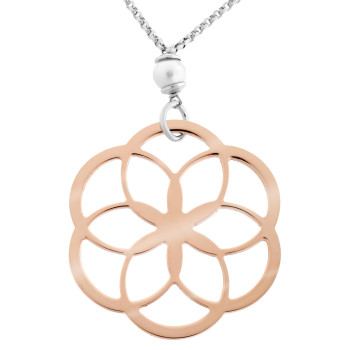 Orphelia® 'Zahara' Women's Sterling Silver Chain with Pendant - Silver/Rose ZK-7182