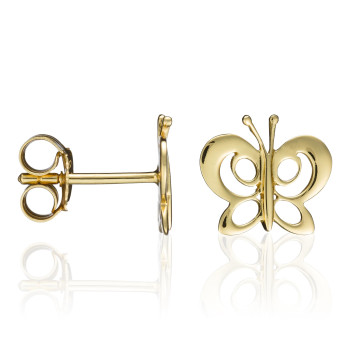 Orphelia® 'Butterfly' Women's Sterling Silver Stud Earrings - Gold ZO-7074/1