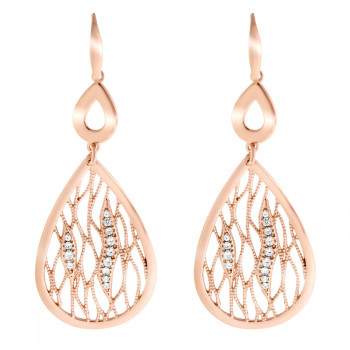 Orphelia® 'Linda' Women's Sterling Silver Drop Earrings - Rose ZO-7188/RG