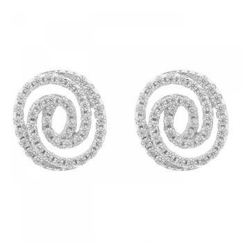 Orphelia® 'Roshina' Women's Sterling Silver Stud Earrings - Silver ZO-7274