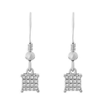 Orphelia® 'Claudia' Women's Sterling Silver Drop Earrings - Silver ZO-7344