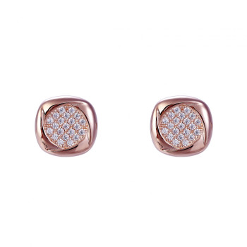 Orphelia® 'Amalia' Women's Sterling Silver Stud Earrings - Rose ZO-7442