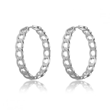 Orphelia® 'Bambi' Women's Sterling Silver Hoop Earrings - Silver ZO-7449