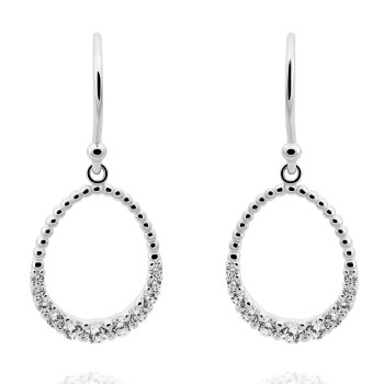 Orphelia® 'Aria' Women's Sterling Silver Drop Earrings - Silver ZO-7494