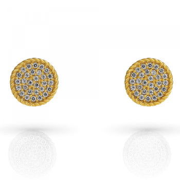 Orphelia® 'Bella' Women's Sterling Silver Stud Earrings - Gold ZO-7565/G