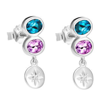 Orphelia® 'Regula' Women's Sterling Silver Drop Earrings - Silver ZO-7578