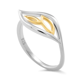 Orphelia® 'Charlotte' Women's Sterling Silver Ring - Silver/Gold ZR-7523 #1