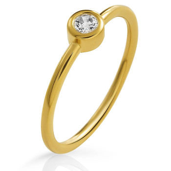 Orphelia® 'Classic' Women's Sterling Silver Ring - Gold ZR-7526/G