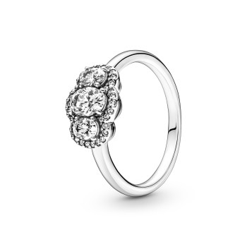 Pandora® Pandora Timeless 'Three Stone Vintage' Women's Sterling Silver Ring - Silver 190049C01