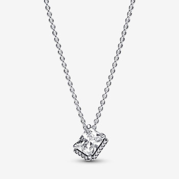 Pandora® Pandora Timeless 'Rectangular Sparkling' Women's Sterling Silver Chain with Pendant - Silver 392388C01-45