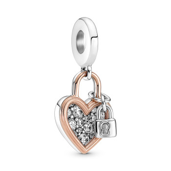 Pandora® Pandora Moments 'Padlock' Women's Sterling Silver Charm - Silver/Rose 780087C01