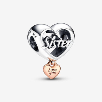 Pandora® Pandora Moments 'Family & Friends' Women's Sterling Silver Charm - Silver/Rose 782244C00