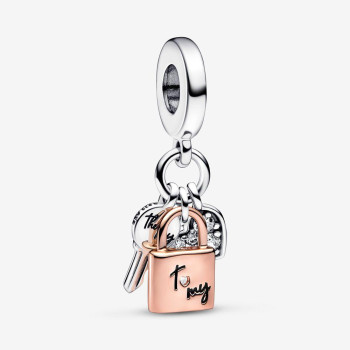 Pandora® Pandora Moments 'Padlock' Women's Sterling Silver Charm - Silver/Rose 782506C01