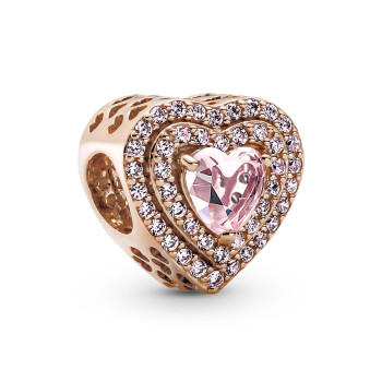 Pandora® Pandora Timeless 'Elevated Heart' Women's Gold Plated Metal Charm - Rose 789218C01